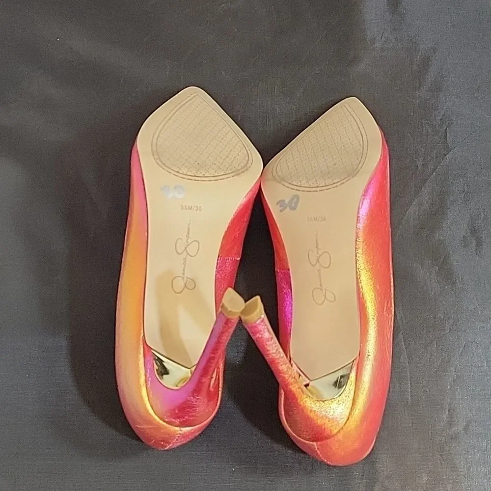 BRAND NEW JESSICA SIMPSON CASSANI POINTED TOE RAINBOW MULTI WOMEN"S PUMP SHOE G1 - Picture 10 of 16